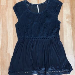 Black eyelet top by Willow and Clay